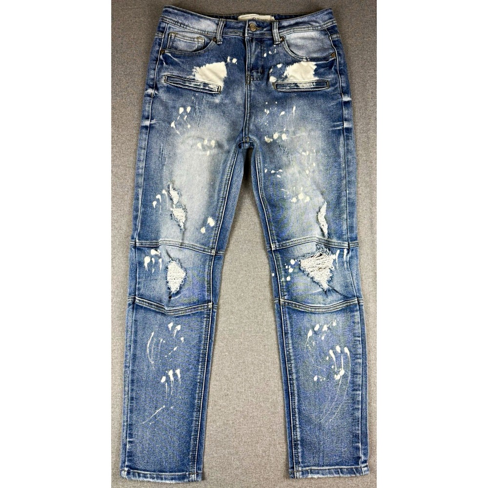 Refinery Republic Denim Design Laboratory Womens M Skinny Jeans Blue Distressed